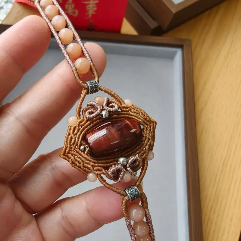 Red Tiger’s Eye Hand-Braided Bracelet – Makrome modeli, @Danjewel