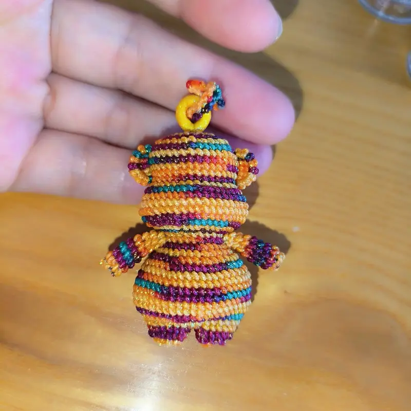 Rainbow Striped Braided Bear Charm – Makrome modeli, @Danjewel