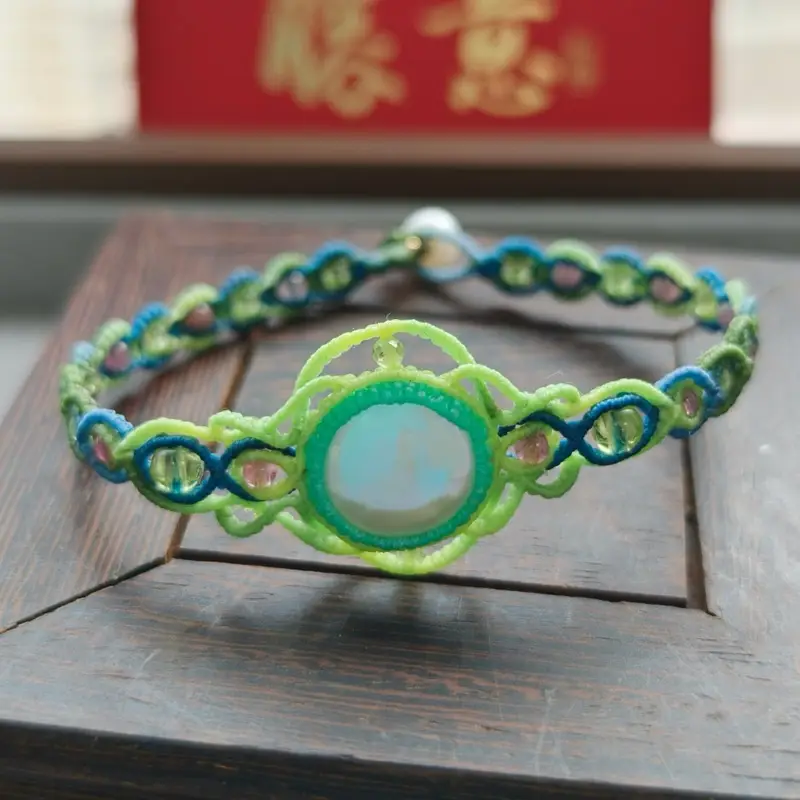 Stream Green | Mother of Pearl Hand-Braided Bracelet – Makrome modeli, @Danjewel