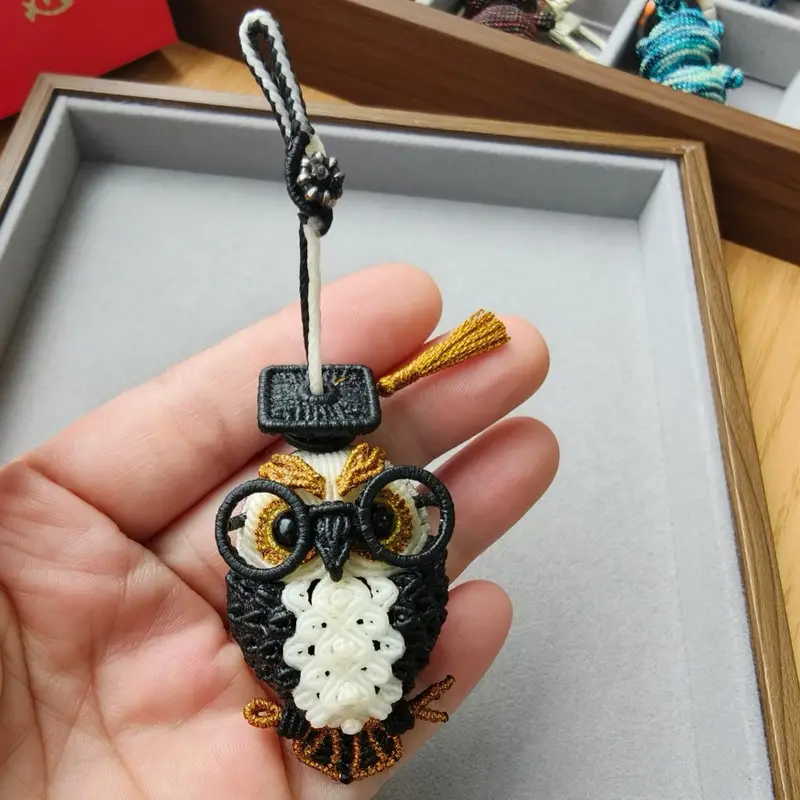 Scholar Owl｜Hand Braided Charm – Makrome modeli, @Danjewel