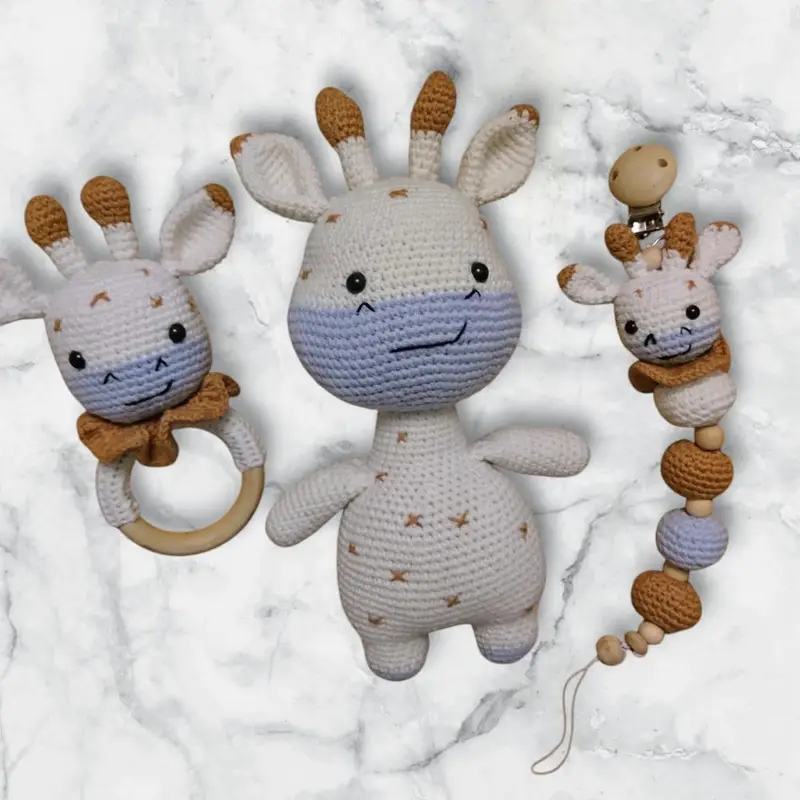 Yenidoğan üçlü oyun seti – Amigurumi çıngırak ve uyku arkadaşı modeli, @morpembesanat