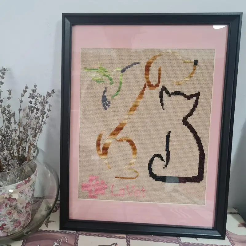 Veteriner için güzel hediye – Etamin pano ve tablo modeli, @sakura.atelier