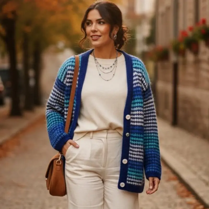 Retro hırka – Örgü yelek ve hırka modeli, @rosesstyle33
