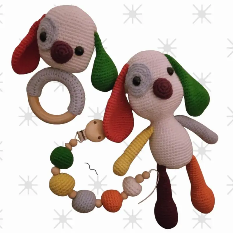 Amigurami oyuncak köpek seti – Amigurumi çıngırak ve uyku arkadaşı modeli, @morpembesanat