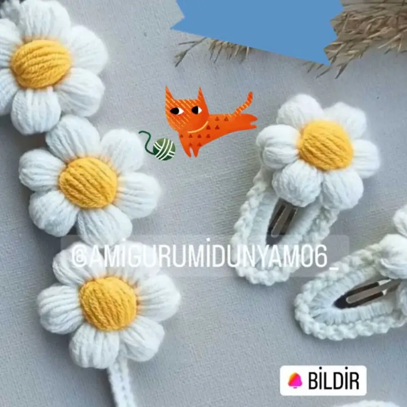 Amigurimi – Örgü toka ve saç bandı modeli, @zeyno54