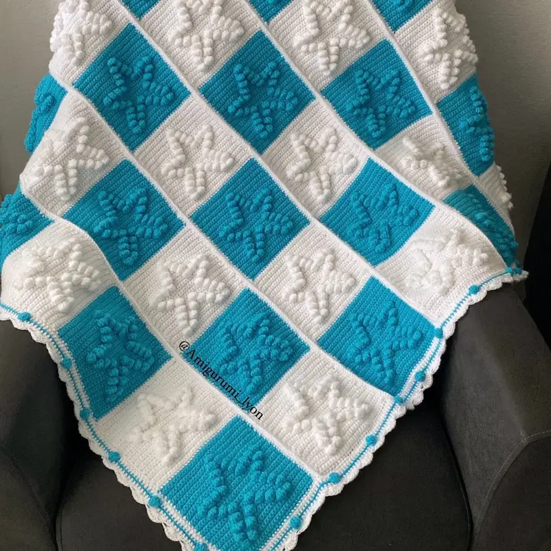 Yildiz battaniye – Örgü battaniye ve motif modeli, @amigurumilyon