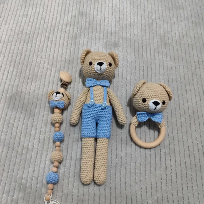 Ayıcık yenidoğan set – Amigurumi çıngırak ve uyku arkadaşı modeli, @hertelden2934